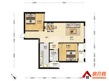 （锦上园小区二手房）「昆明」五华锦上园,2室2厅二手房出售,