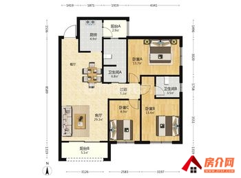 国福现代城海棠苑小区房屋出售，五华国福现代城海棠苑，3室2厅