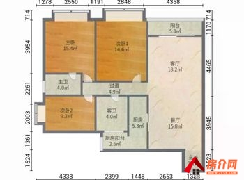 官渡海伦国际洛林区，3室2厅二手房出售,报价：103万元