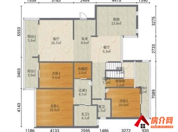 （银海畅园(西区)小区二手房）官渡银海畅园(西区)，5室2厅