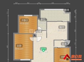 昆明盘龙昆风小区 3室2厅二手房出售,报价：68万元