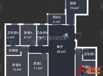 五华中海龙泉公馆，4室2厅二手房出售,报价：228万元