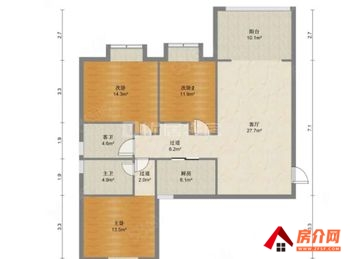 五华国福现代城茉莉苑，3室2厅二手房出售,报价：113万元