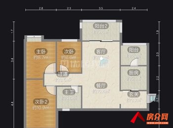五华中海龙泉公馆，3室2厅二手房出售,报价：95万元