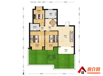 昆明官渡实力山语间 3室2厅二手房出售,报价：108万元