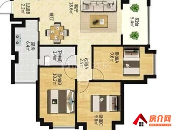 官渡云路中心青瓷大宅，3室2厅二手房出售,报价：120万元