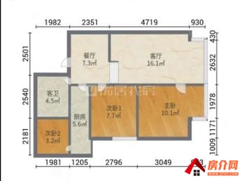 官渡圣世一品，3室2厅二手房出售,报价：78万元