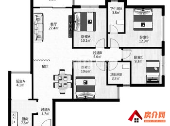 五华保利大家，4室2厅二手房出售,报价：150万元