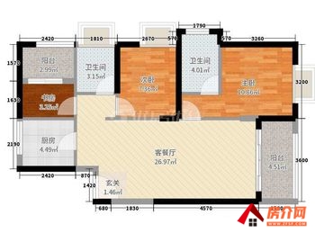 「昆明」西山润城5区,3室2厅二手房出售,报价：119万元
