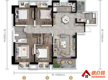 （万科翡翠二期小区二手房）官渡万科翡翠二期，4室2厅二手房出