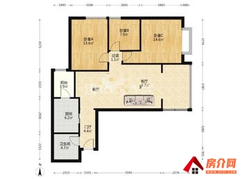 #樱花语阳光里小区二手房#官渡樱花语阳光里，3室2厅二手房,