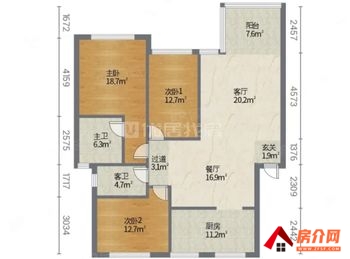 西山佳湖花园，3室2厅二手房出售,报价：110万元