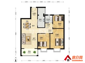 （金科阳光里小区二手房）官渡金科阳光里，3室2厅二手房出售,