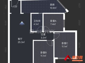 「昆明」西山COCO蜜城,3室2厅二手房出售,报价：82万元
