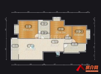 中铁百年印象小区二手房丨昆明官渡中铁百年印象 3室2厅二手房