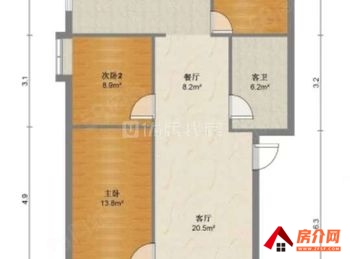 西山观澜花园，3室2厅二手房出售,报价：105万元