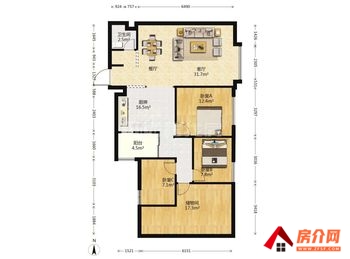 瑞鼎城(1期)小区房屋出售，盘龙瑞鼎城(1期)，4室2厅，报