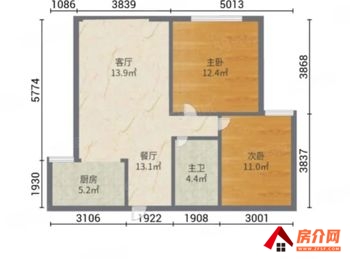 （西城时代天悦苑小区二手房）五华西城时代天悦苑，2室2厅二手