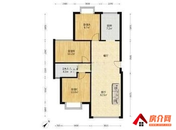 都铎城邦9号院小区二手房丨官渡都铎城邦9号院，3室2厅二手房