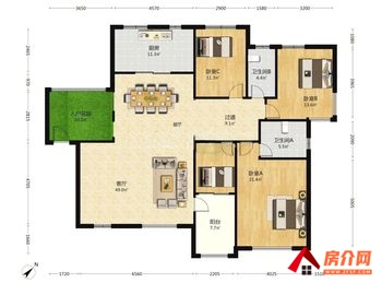 西山万和花园，4室2厅二手房出售,报价：255万元