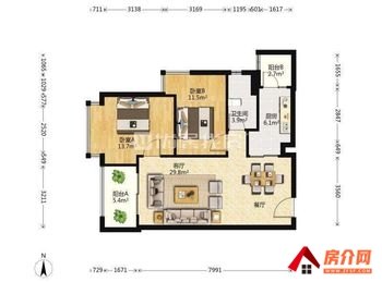 「昆明」官渡海伦国际米兰区,2室2厅二手房出售,报价：58万元