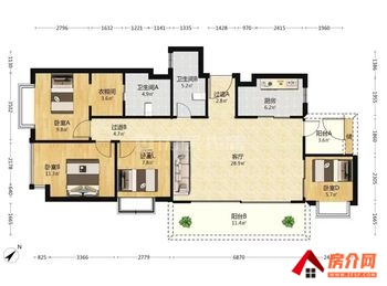 官渡华润润府3期，4室2厅二手房出售,报价：230万元